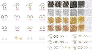 DIY Crafts Jewelry Making Earring Hooks Shynek Earring Making Supplies kit Earring Hooks Open Jump Rings Earring Backs for Jewelry Making and Repair-Earring Hooks (100 Grm, Bronze)