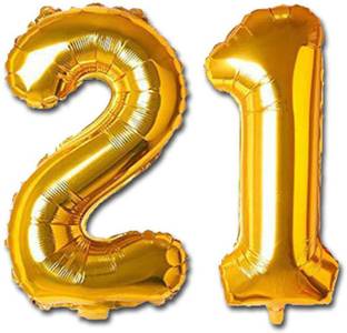 Shopperskart Solid 21 Numbers Foil-Aluminium Birthday-Anniversary Party Decorations Balloon