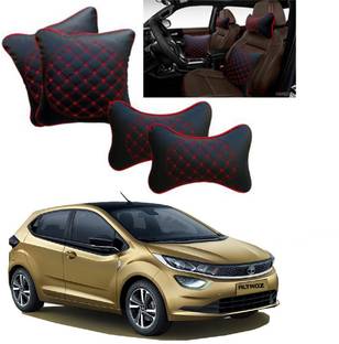 RONISH Black, Red Leatherite Car Pillow Cushion for Tata