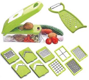 JAYLO ENTERPRISE 12 In 1 Plastic Multipurpose Kitchen Jumbo Unbreakable Veg Chipser, Slicer, Grater, Peeler Container Food Cutter Vegetable & Fruit Chopper (PACK OF 1) Electric Vegetable Grater & Slicer