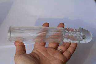 ROYALCRISTLE Crystal Condom Full Dotted Crystal Sleeve Washable Reusable Silicone Condom Condom