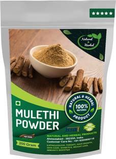 NATURAL AND HERBAL PRODUCTS Mulethi Powder | Jeshthamadh | Yashtimadhu | Liquorice Root Sticks For Eating(Cough, Throat), Hair Care, Skin Care(Face Mask, Skin Brightening, Evens Skin Tone), Diabetes, Weight Loss and Immunity Booster-: