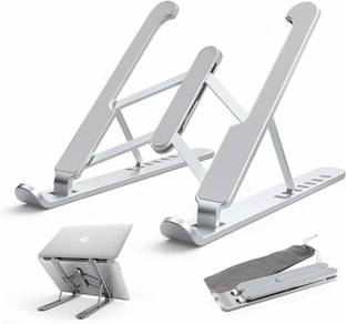 ZEKARO Portable Laptop Stand Foldable Adjustable Support Base Non-slip Notebook Holder Healthy Posture Laptop Stand Plastic Floor and Desk Stand Rotatable Laptop Stand with Adjustable Height Compatible with Universal Laptops