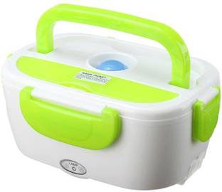 SWISS WONDER XXI-193-Electric Heated Food Warmer Box Container 2 Containers Plastic, Stainless Steel Office Lunch Box