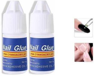 Alkaf Nail Glue For Artificial Nail Waterproof Nail Adhesive Bottle Arylic Nails Professional Nail Art Gum for Fake Nails Pack of 2