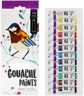 Levin Gouache Set - 12 Pieces, 12 ml Tubes - Ideal for Gouache Painting - Brilliant, lightfast Gouache Colours with Great Opacity - Perfect for Beginners, Professionals and Artists