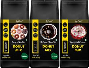 La Casa 3 Flavors Vegan Donut Mix | Vegan | Can Bake or Fry | Combo Pack of 3 | 900 g