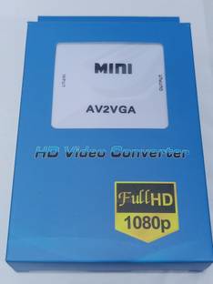 TERABYTE Mini AV to VGA Converter, Setup Box connect to VGA LED Monitors, AV RCA to VGA Video with Audio to PC HDTV Converter Media Streaming Device