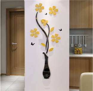 Gprint 78.74 cm 3D Acrylic Wall Sticker Flower and Vase Double-sided Sticker