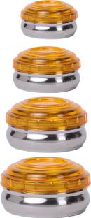 Pack of 4 Steel Fridge Container  - 200 ml, 300 ml, 450 ml, 700 ml kassa Orange