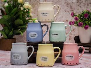 SHREE JI COLLECTION Elegant Cup Milk Ceramic Coffees Restaurant Coffee, Medium-Sized Multicolor Perfect for Coffees for Home Office 150 ml (Multicolor- Set of 6) Ceramic Coffee Mug