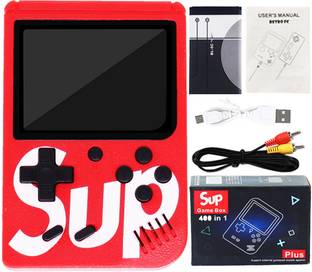 Aseenaa 400 in 1 SUP Super Game Box with Rechargable Gaming Console Toy for Kids | Battery Operated LED Screen Handheld Playing Set | Portable TV Connect Video Retro Classic Games Toys | Color : Red 8 GB with Arcade retro games, Logic & math, Sports, Puzzle, Arcade, Shooting, Action, Racing, Fighting games, Strategy, Adventure, Card games and more