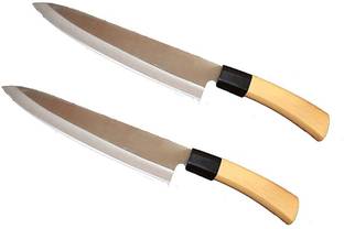 Sanchana 2 Pc Steel, Plastic Knife Set Stainless Steel Kitchen Knife, Sharp Blade, Wood Finished Handle (8inch) - ( Pack of 2 )