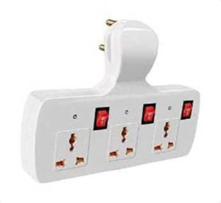 Akshita 3 Port Universal Socket Spike Guard Multi Plug Extension Board with Individual Switches and LED Light