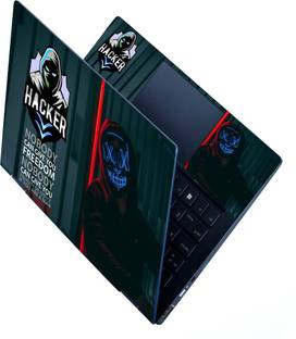 Anweshas Full Panel Laptop Skins Upto 15.6 inch - No Residue, Bubble Free - Removable HD Quality Printed Vinyl/Sticker/Cover for Dell-Lenovo-Acer-HP (neon face line bars hacker anonymous) Stretched Vinyl Laptop Skin Compatible for 15.6 inch