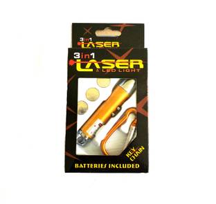 ShopTalk Laser Light , LED Flashlight + Torch Keychain + Laser Pointer ( Pack Of 1) With 3 Button Size Cell (650 nm, Multicolor)