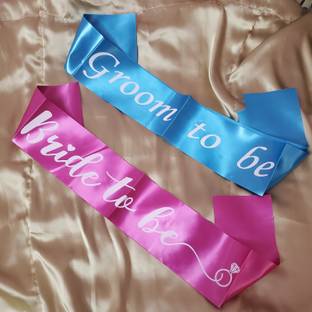 ShopTalk Special Occasion Groom To Be & Bride To Be Sash Pack of 2