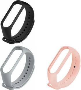 HEQA Xiaomi Mi band 3 and band 4 strap wristband compatibe with mi band 3&4 (combo pack of 3 soft sili...