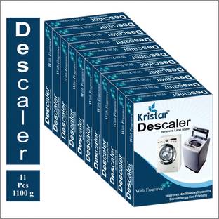 Kristar Washing Machine Tub/Drum cleaning Powder with Best appliance Descaler Technology for any fully automatic front/top load washing machine pack of 11 (1100 gm). Detergent Powder (Lemon)
