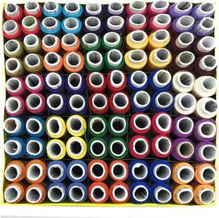 imtion ( Thread Reel 50 pcs Box ) 100% Spun Polyester Sewing Thread 5 Tubes (25 Shades 2 Tube Each) Ladies Special Thread/Dhaga 50 Pcs