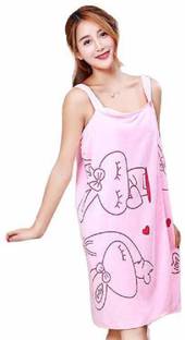 AkiN Light Pink Free Size Bath Robe