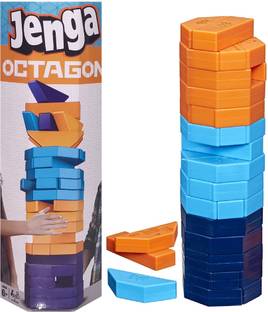 Bestie Toys Jenga Octagon Tumbling Tower Building Blocks and Puzzle Set Wooden Game for Adults and Kids
