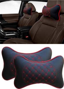 RONISH Black, Red Leatherite Car Pillow Cushion for Honda, Hyundai, Kia, MG, Mahindra, Maruti Suzuki, Tata, Toyota
