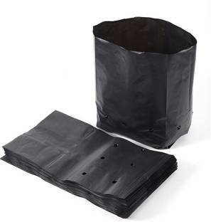 Go Garden Plastic UV Protected Poly Grow Nursery Plant Bags , Plant Container , Grow Bags for Home Garden (Black , 5 x 7 inch) Pack of 50 QTY Grow Bag