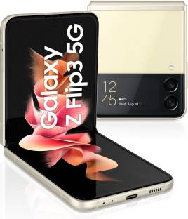 Add to Compare SAMSUNG Galaxy Z Flip3 5G (Cream, 128 GB) 4.36,194 Ratings & 422 Reviews 8 GB RAM | 128 GB ROM 17.02 cm (6.7 inch) Full HD+ Display 12MP + 12MP | 10MP Front Camera 3300 mAh Lithium-ion Battery Qualcomm Snapdragon 888 Octa-Core Processor 1 Year Manufacturer Warranty for Device and 6 months Manufacturer Warranty for In-Box Accessories ₹49,999 ₹95,999 47% off Free delivery Save extra with combo offers Upto ₹30,600 Off on Exchange