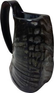 Vintageware Handmade Real Buffalo Horn Made Vikings Beer (250ML, Black) Plastic Beer Mug