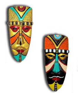 Hand Artz Eco Friendly Wall Hanging Egyptian Decorative Mask Combo Decorative Showpiece  -  23 cm