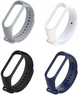 TECHNUV Soft Silicon Replacement MI Band Strap 3 & 4 ( grey,white,black,navy blue) Smart Band Strap