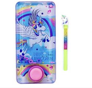 Rockjon nicorn Water Game Toy for Birthday Party Return Gifts With Unicorn Pen - Pack of 2 (Unicorn Water Game) (2 Pieces)  - 6 inch