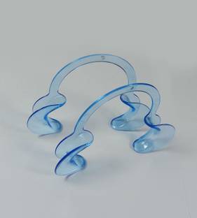Dentosmile Flexi Premium Cheek / Lip Retractor C-Shape Mouth Opener Transparent Blue (Medium) / pack of 2 Hand Held Retractor