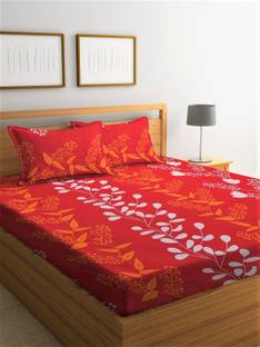 Fashion String 144 TC Microfiber Double Geometric Flat Bedsheet