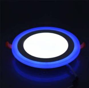 Online Generation 12W LED Round Panel Light with Dual Lighting (Blue & White) Pack of 1 Recessed Ceiling Lamp