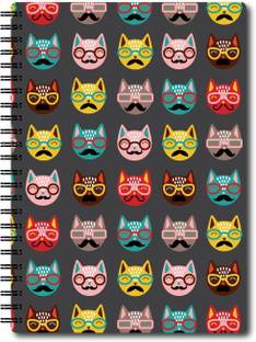 Nourish A4 Size RULED Pages Colourful Graphic Diary A4 Notebook Ruled 75 Pages