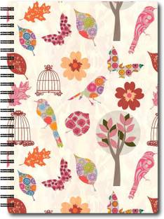 Nourish A4 Size RULED Pages Colourful Graphic Diary A4 Notebook Ruled 75 Pages