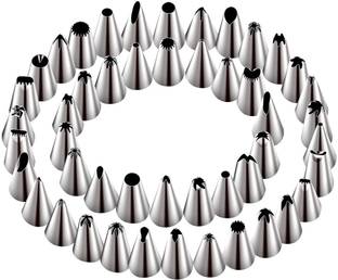 SHAFIRE Stainless Steel Nozzle Piping Set for Cake Decoration and Icing (48 Pcs) Stainless Steel Quick Flower Icing Nozzle