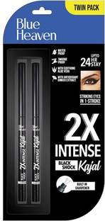 BLUE HEAVEN 2x Intense Kajal, Black Shock - Pack of 2