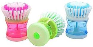 Aravh Trademart Plastic Pcs Brush Cleaning Liquid Soap Dispenser Cleaning with for Kitchen Sink Dish Washer Tiles Multicolor Pack of-3 Kitchen Cleaner