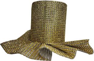 Stylewell CWG0067 GOLDEN CHINA PATTA LACE GOTA PATTI WITH GOLDEN SPARKLING DESIGN MACHINE MADE EMBROIDERY LACE BORDER WITH 11.43cm WITH 9 MTR LONG Lace Reel