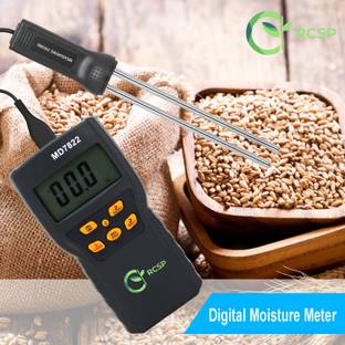 RCSP Digital Grain Moisture Meter with Measuring Probe Temperature Tester LCD Hygrometer Humidity Tester For Wheat, Corn, Rice, Bean Pin-Type MD7822 Pin-Type Digital Moisture Measurer