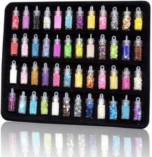 LOWPRICE cosmetics 3D Nail Art Sequins Glitter Stickers Powder Manicure Polish Mixed Design Case Set 48