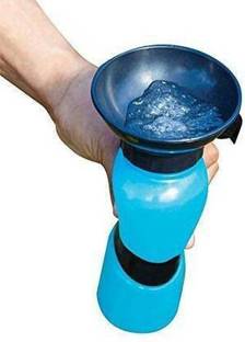 Valashiv Dog Water Bowl Bottle-049 Water Bottle for Pets Dog Portable Aqua Dog Travel Bowl 20-oz Dog Bottle Auto Dog Mug Round Plastic Pet Bowl & Bottle (500 ml Multicolor) Round Plastic Pet Bowl & Bottle
