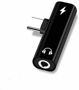 ankSONline Black Type c to 3.5mm Audio Jack and Charging Adapter Use For All Type-C Smartphone, Tablets, Notebook(Does Not Have 3.5mm Port) Tukdi/Black Phone Converter