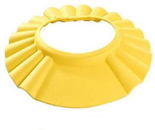 Simxen Adjustable Baby Kids Shampoo Bath Bathing Safe Soft Shower Button Closure Cap Hat Hair Shield (Yellow)