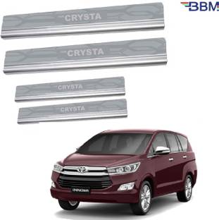 BBM Stainless Steel Foot Steps Car Door Chrome Silver Sill Scuff Plates With Adhesive Tape (Set of 04 pcs) For Toyota Crysta Door Sill Plate