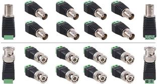 TAAPSEE 10 Sets BNC Male & Female Connector Adapter with Solderless Screw Terminal for Balun CCTV Surveillance Camera Accessories, RG59 RG6 Video Coaxial Cable Pigtail, Tap Wire Connector