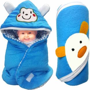 BABY ZONE Embroidered Crib Hooded Baby Blanket for  AC Room